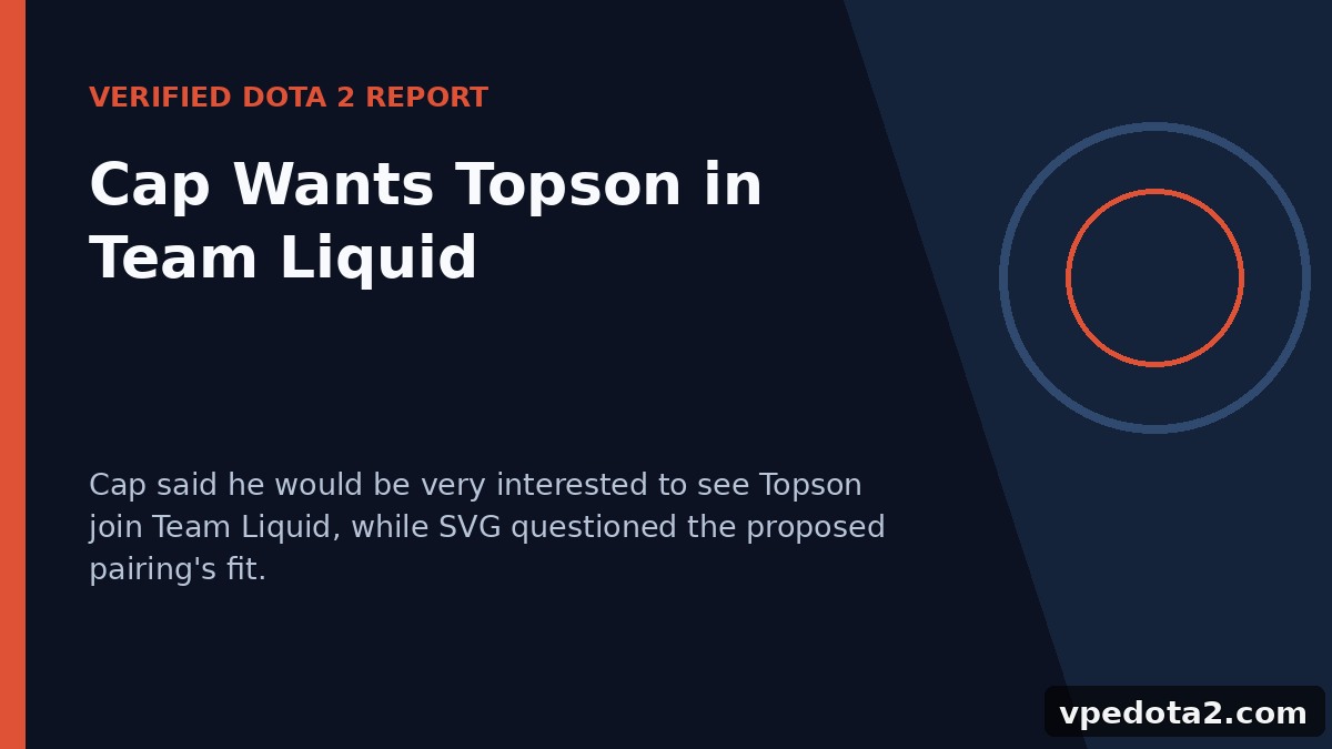 Cap、TopsonのTeam Liquid加入を希望