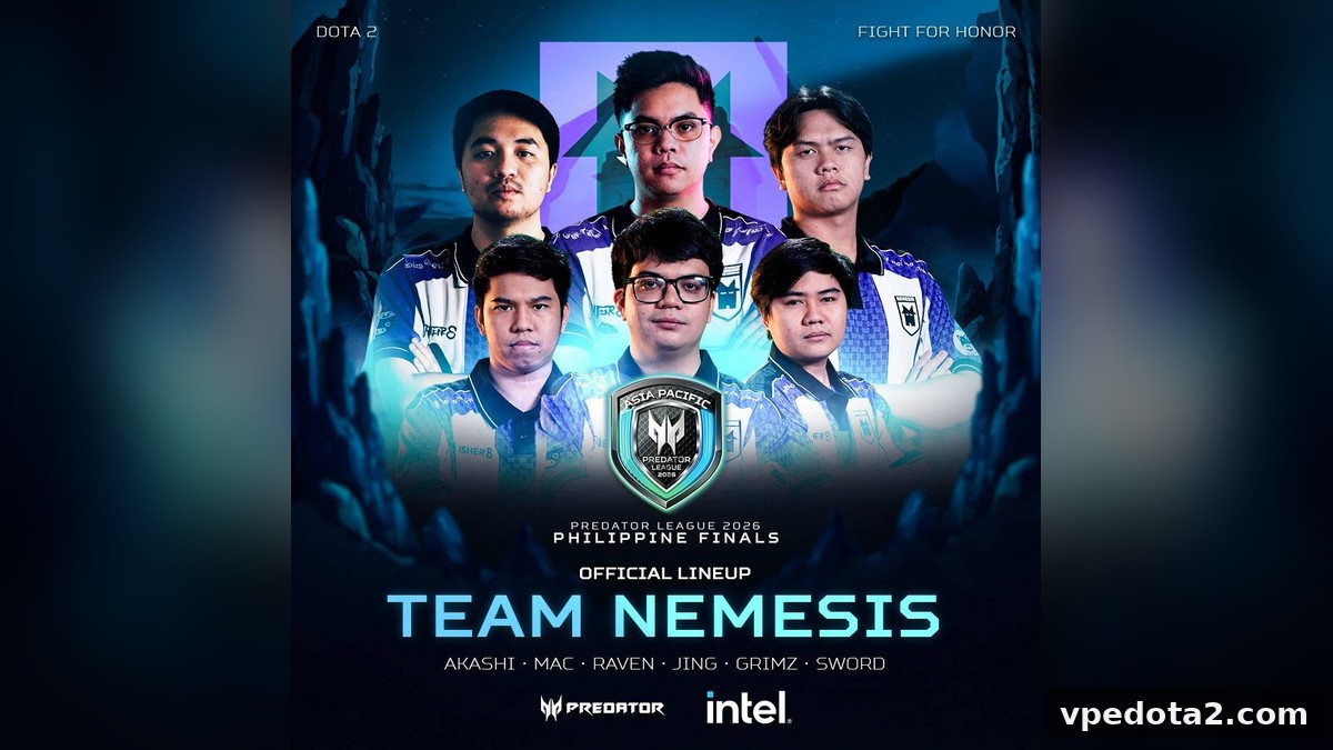 Состав Team Nemesis по Dota 2 на Predator League 2026