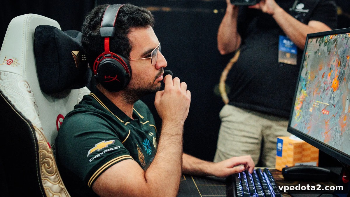 ATF seated at his computer during a professional Dota 2 match