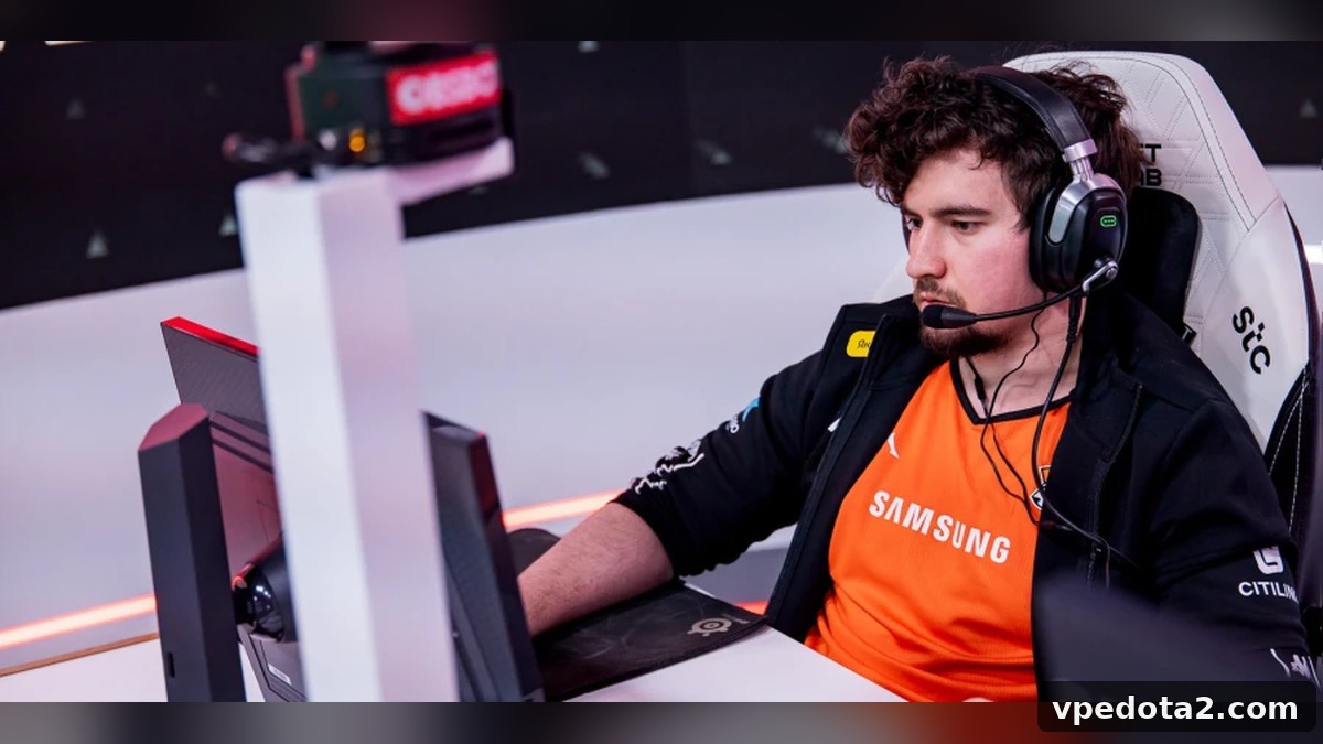 Daxak at a tournament workstation. Archive photograph, not the online final.