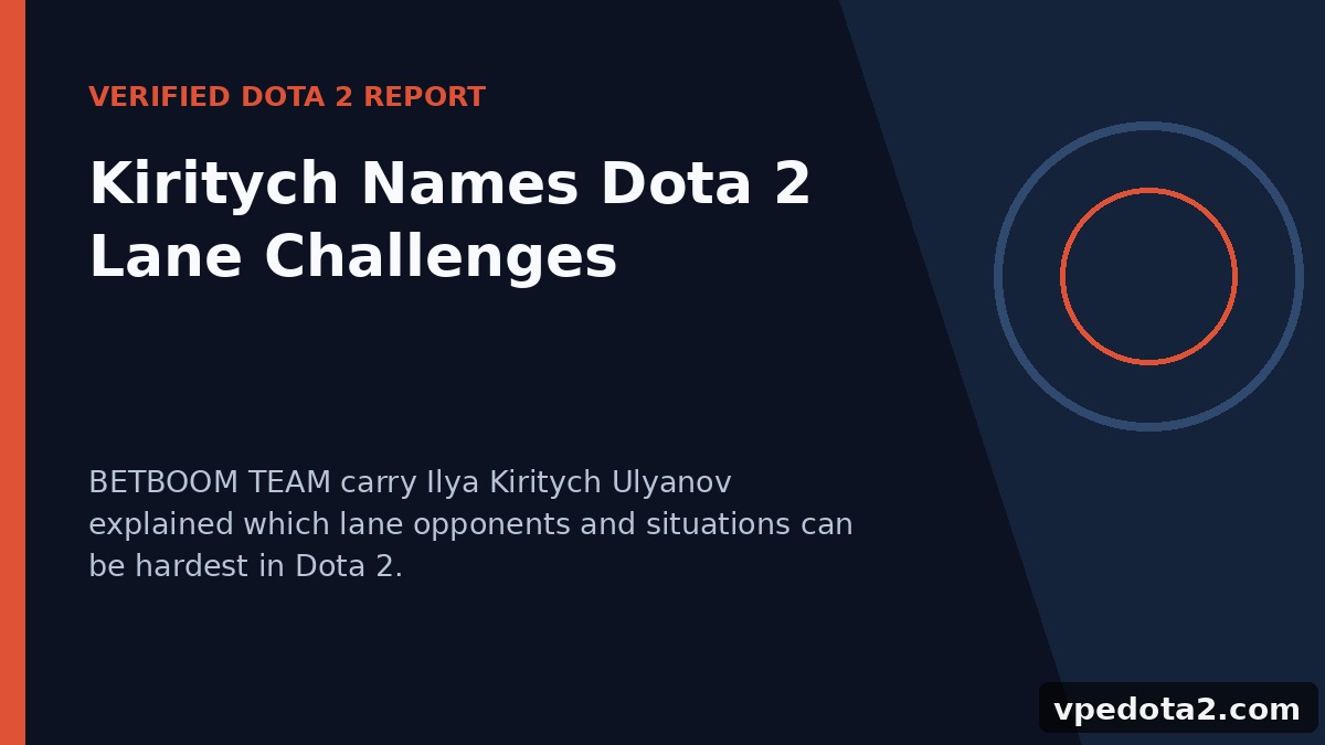 Kiritych называет сложности на линиях в Dota 2