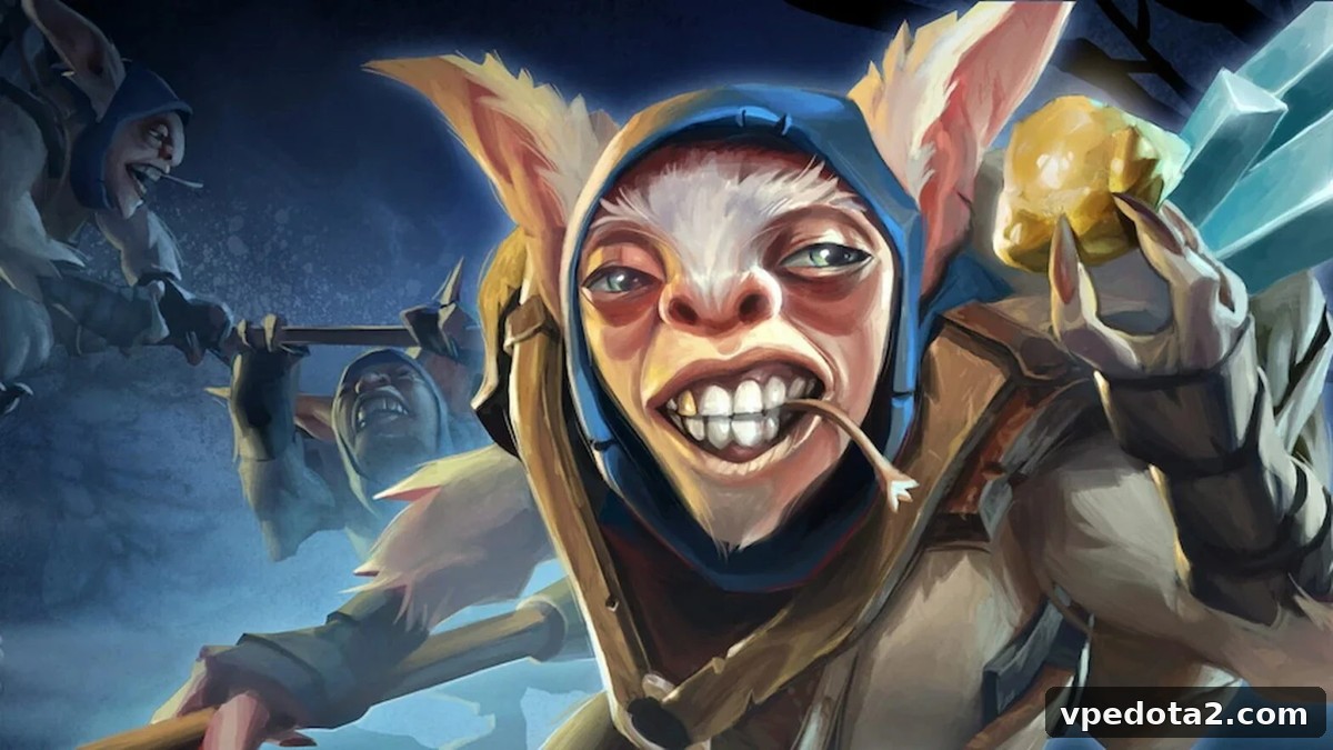 Meepo holding a gold nugget with his clones behind him