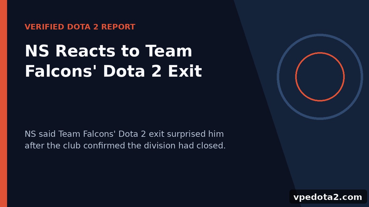 NS реагирует на уход Team Falcons из Dota 2