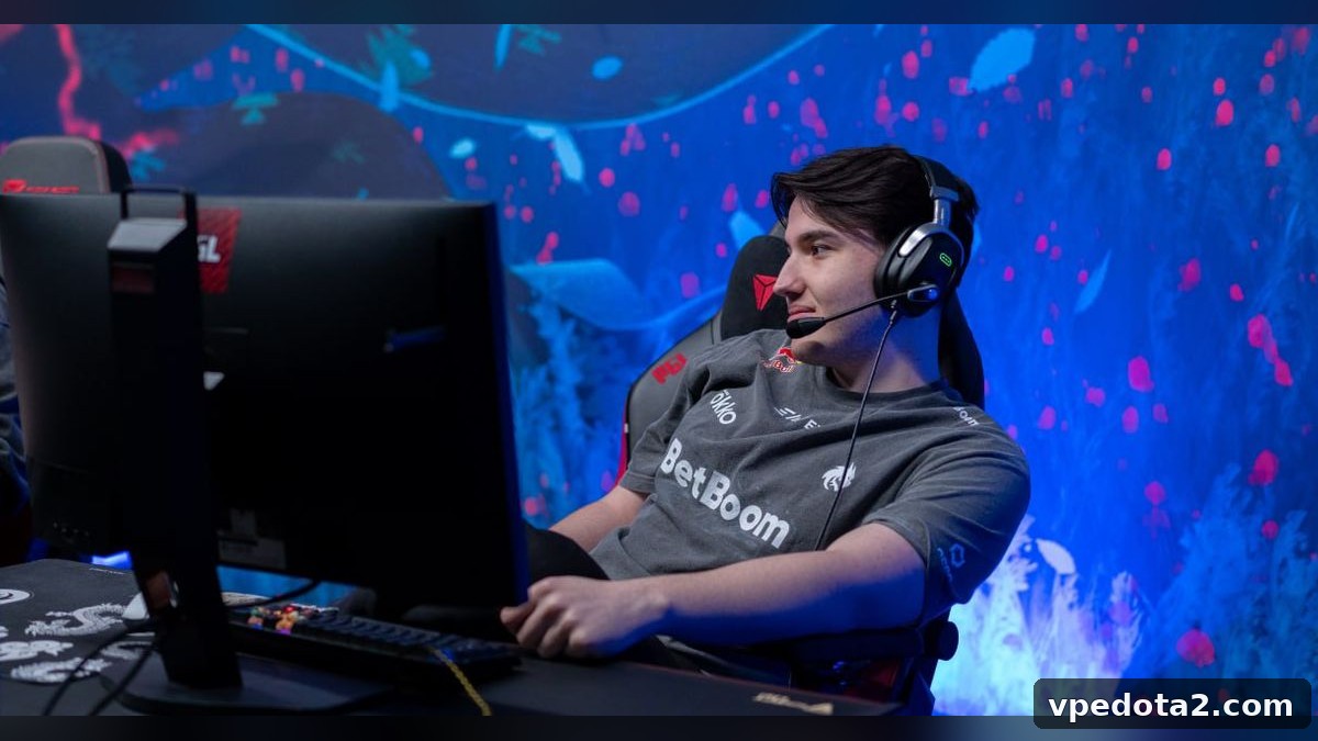 Team Spirit player during a Dota 2 event